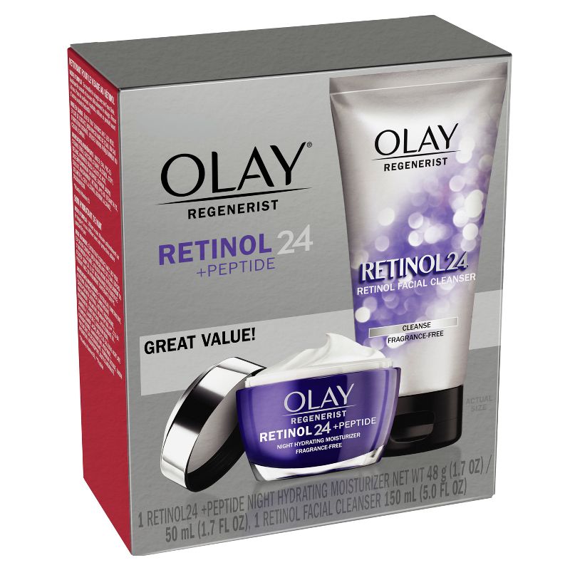 Olay Regenerist Retinol 24 + Peptide Face Wash and  Moisturizer - Duo Pack - 5 fl oz/1.7oz, 3 of 11
