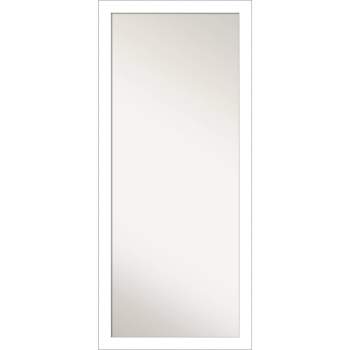 28" x 64" Wedge Framed Full Length Floor/Leaner Mirror White - Amanti Art