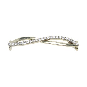 Unique Bargains Rhinestones Eight-shaped Shoelace Charms Gold Tone 1 Pc - 1 of 4