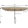 Sapphtopaz 10×6.5Ft Patio Umbrella Extra Wide Outdoor Umbrella Vented Top with Crank and Push Button Tilt for Garden, Beach, Backyard, Pool - 4 of 4