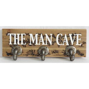 TX USA Corporation Contemporary Rustic Man Cave Design Wall Art with 3 Metal Pipe Hook - 1 of 1