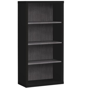 Bookshelf, Bookcase, Etagere, 5 Tier, 48"h, Office, Bedroom, Black And Grey Laminate, Contemporary, Modern - 1 of 4