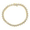Silver 1/10 Cttw Diamond Round Miracle Plate and "S" Link Tennis Bracelet - 2 of 4