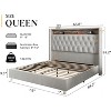 LED Frame with 53.2" Storage Headboard,USB Ports,No Box Spring Needed - 3 of 4