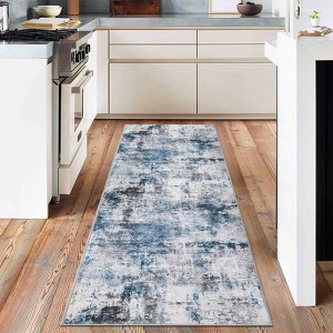 Area Rug Washable Non-Slip Lightweight Floral Vintage Distress Print Rug for Living Room - 1 of 4