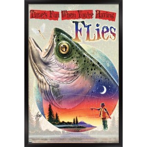 Trends International James Mazzotta - Bass Fly Fish Framed Wall Poster Prints - 1 of 4