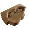 Kumasinova Modern Teddy Fabric Foam-Filled Floor Sofa with 2 Pillows, Convertible Sleeper Sofa Bed, 15" Full Size Folding Mattress for Living Room - 2 of 4