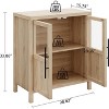 Garvee Sideboard Buffet Cabinet with 2 Glass Doors Compact Wood Grain Storage for Kitchen Dining - 2 of 4
