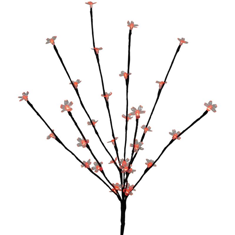 Northlight Set of 3 Pre-Lit Cherry Blossom Artificial Tree Branches 2.5' - Red LED Lights, 4 of 10