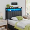 Greenstell  Bed Headboard - Upholstered with 2-Tier Storage Shelves, Charging Station & LED Lights, Height Adjustable Sturdy Frame for Bedroom - 2 of 4
