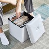 VECELO Folding Storage Ottoman Bench, Versatile Shoestool & Footstool, Bedroom Bench with Storage, Holds up to 660 lb - 2 of 4