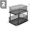 Sorbus 2 Pack 2 Tier Baskets with Mesh Sliding Drawers - Ideal Cabinet, Under the Sink, etc - Great for Bathroom, Kitchen, Office, etc. - 3 of 4