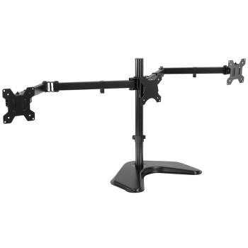 Mount-It! Triple Monitor Stand - Freestanding Computer Desk Mount Fits Up to 32 Inch Monitors, VESA 75 & 100 Compatible