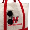 University Of Hartford Primary Logo Canvas Tote Bag With External Pocket, Reusable Shoulder Bag for Shopping, Beach, Red - 2 of 4