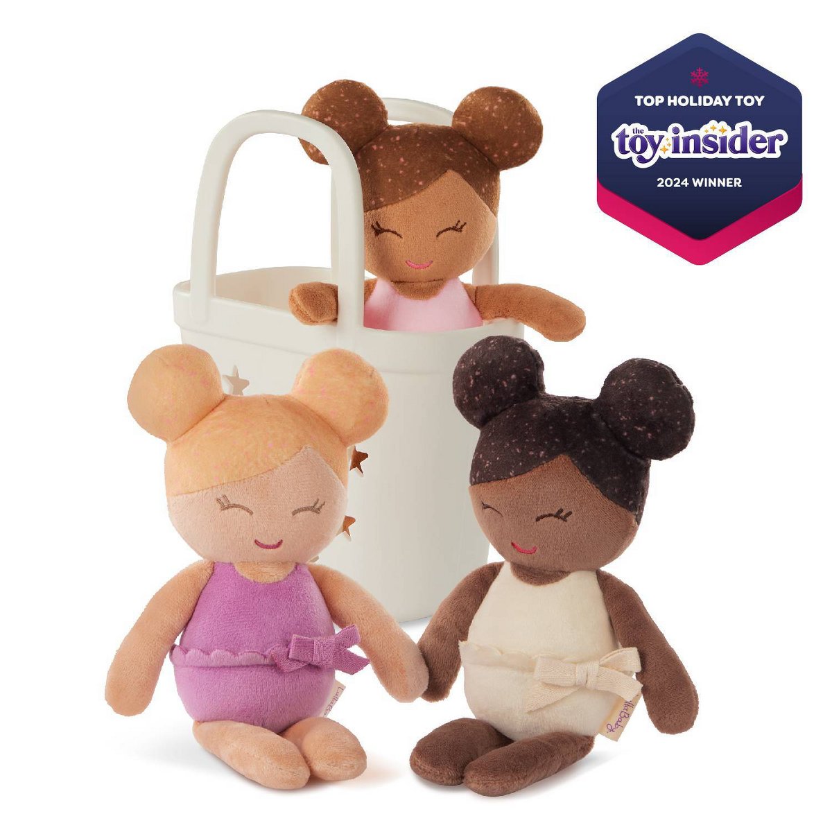 Детские куклы LullaBaby Bathtime Set with 3 Plush Bath Dolls for Real Water Play: Toddler Girl Bath Toys, Baby Doll Accessories — фото 3