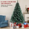Angel Sar 6ft PVC Christmas Tree with 812 Branches, Iron Leg Base, Flocked Artificial Holiday Tree for Home, Party Decor, Green White - 3 of 4
