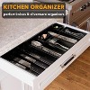 7-Piece Bamboo Drawer Organizer Set – Multi-Use Divider Bins for Kitchen, Bathroom, Office, and Makeup Storage, Black - 4 of 4