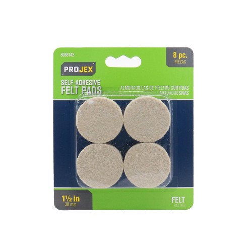 Projex Felt Self Adhesive Protective Pad White Round 1-1/2 In. W 8 Pk ...