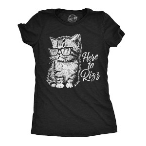Womens Funny T Shirts Here To charm Sarcastic Kitten Graphic Novelty Tee For Ladies - Crazy Dog Women's T Shirt - 1 of 4