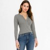 Cherie Code Women’s Henley Top – Rib Knit, Long Sleeve, Contrast Detail - 3 of 4