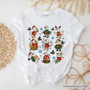 Just a Jolly Goose Christmas T-Shirt, Holiday Geese Santa Festive Tee | OrnamentallyYou - 1 of 4