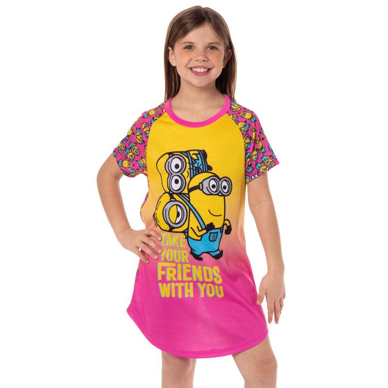 Girls' Despicable Me Minions Take Your Friends With You Nightgown Pajama Multicolored, 5 of 6