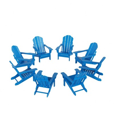 WestinTrends Malibu  HDPE Outdoor Folding Poly Adirondack Chair (Set of 8)