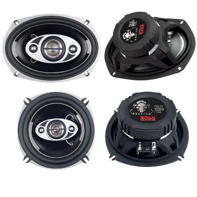 Boss P694C 6x9-Inch 800 Watt Phantom Speakers and 2) Boss P554C 5.25-Inch 300 Watt 4-Way Phantom Series Car Audio Coaxial Speakers