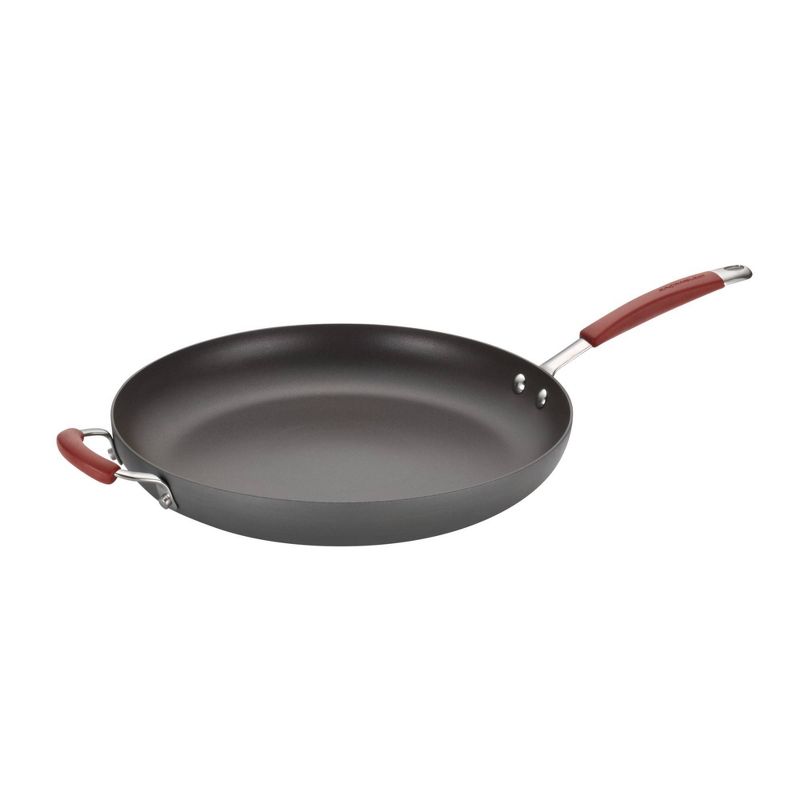 Rachael Ray Cucina Hard Anodized 14&#34; Open Skillet with Helper Handle Cranberry Red, 5 of 9