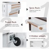 Kitchen Island with Drop Leaf, USB, Glass and Barn Doors, 2 Drawers, Adjustable Shelves, Rolling Kitchen Cart with Storage for Dining Room - 4 of 4