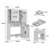 Makeup Vanity Desk with  Mirror, Lights, Power Outlet, Chair & Jewelry Cabinet - 2 of 4