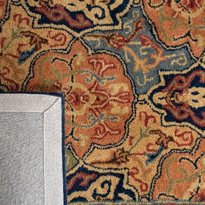 Elegance Heritage 6' Square Hand-Tufted Blue Wool Area Rug