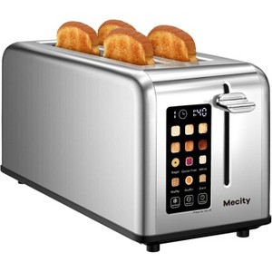 Mecity 4-Slice Smart Toaster - Touch Screen, 1.5" Slots, Bagel/Muffin, Stainless Steel - 1 of 3
