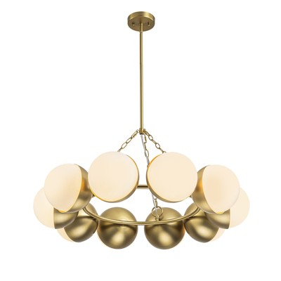 LLHZSY 10 - Light Dimmable Gold Sputnik Modern Round Globe Chandelier - W33 43/50"
