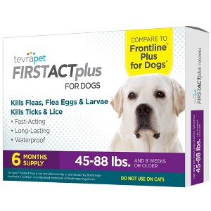 FirstAct Plus Flea Treatment for Dogs, Large Dogs 45-88 lbs, 6 Doses, Same Active Ingredients as Frontline Plus Flea and Tick Prevention for Dogs - 1 of 4