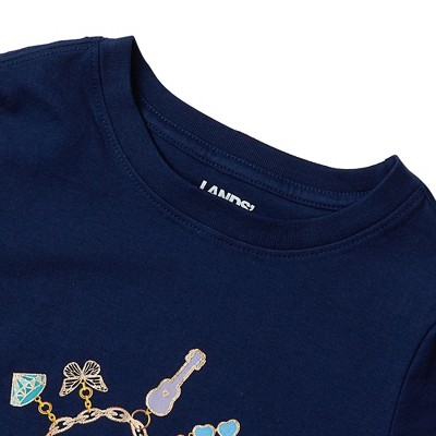 Lands' End Kids Short Sleeve Graphic Tee - Large - Vacay Mode/Pale Rose — фото 3