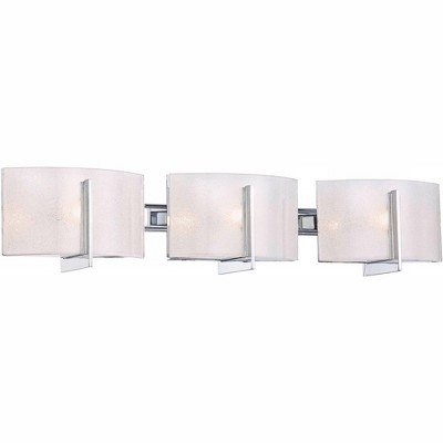 Minka Lavery Minka Clarte 27" Wide Chrome and White Iris Glass 3-Light Bath Light