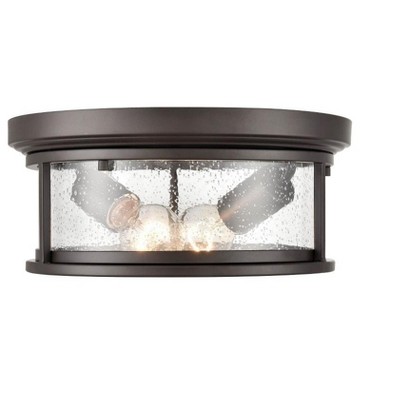 Bresley Contemporary Bronze Glass Outdoor Flush Mount Light