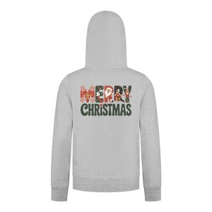 Everyday Kids Christmas Collection Merry Christmas Boys Zip Up Hoodie – Holiday Sweatshirt - Heather Gray - 1 of 1