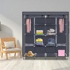 67" Clothes Closet Portable Wardrobe Clothes Storage Rack 12 Shelves 4 Side Pockets Gray - 3 of 4