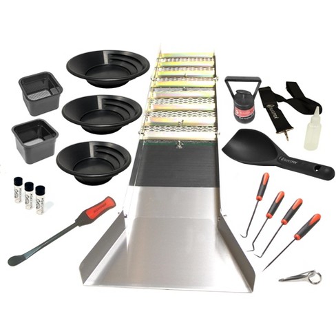 Complete Gold Mining Kit; Folding 50 Inch Gold Sluice Box; Gold Prospecting  Equipment; Huntley Spoon; Gold Classifiers; Pay Dirt Scoop; Crevice Tools :  Target