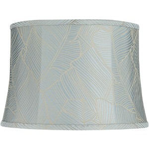 Springcrest 14" Top x 16" Bottom x 11" High x 11" Slant Print Lamp Shade Replacement Medium Espada Blue Drum Tropical Softback Washer Harp Finial - 1 of 4