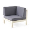 GDFStudio Keith Outdoor Acacia Wood Loveseat with Cushions - 4 of 4