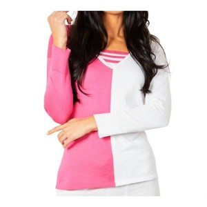 Women's Two-Tone Stripe Detail Top - Angel Apparel - 1 of 2