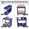 2 Tier Metal Utility Cart,330 Lbs Metal Heavy Duty Collapsible Utility Cart On Wheels,for Mechanic, Garage,Workshop, Warehouse & Repair Shop，Blue - 3 of 4