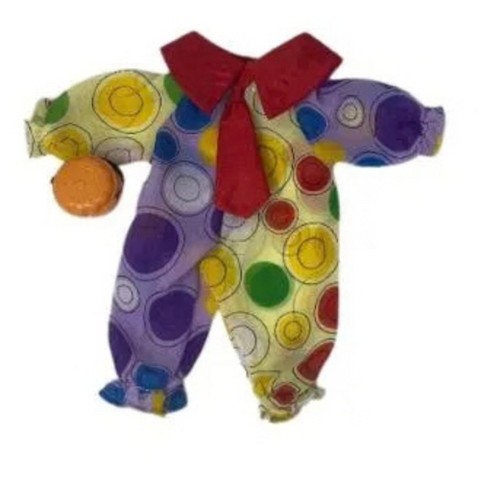 Doll Clothes Superstore Clown Costume with Pumpkin Trick or Treat Bucket for 14 Inch Baby Alive Dolls