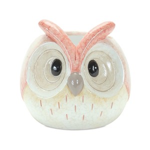 HomeRoots Set Of Three 4" Blue and Gray Resin Owl Figurine - 1 of 4