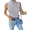 Coolmee Womens Sleeveless Sweater Vest Turtleneck Ribbed Knit Tank Tops Basic Slim Fit Top - 2 of 4