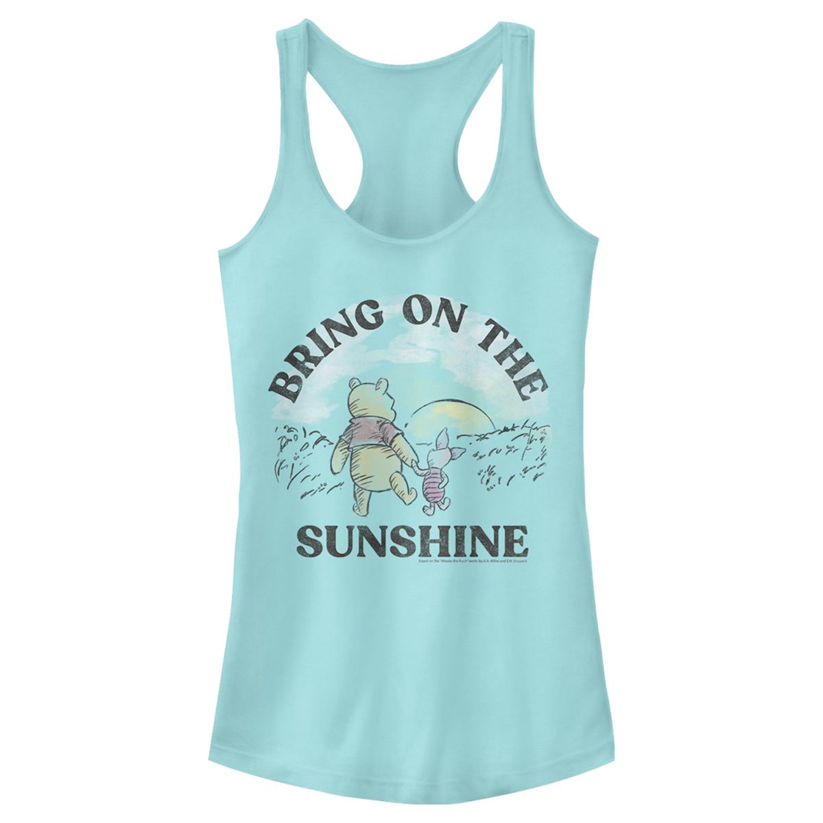 Juniors Womens Winnie the Pooh Bring on the Sunshine Racerback Tank Top