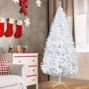 Angel Sar 8FT Flocked Christmas Tree, Pre-Lit Artificial Pine with 1349 Branch Tips, Metal Stand, Snow White Holiday Decor - 3 of 4